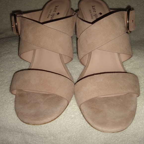 Kate Spade Orchid suede block heel sandals. 9 - Picture 2 of 8